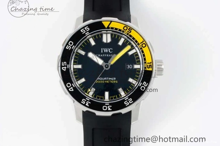 MIROTIME 0121 Bright Aquatimer Automatic SS RSF 1:1 Best Edition Black Yellow Dial on Black Rubber Strap A 7068